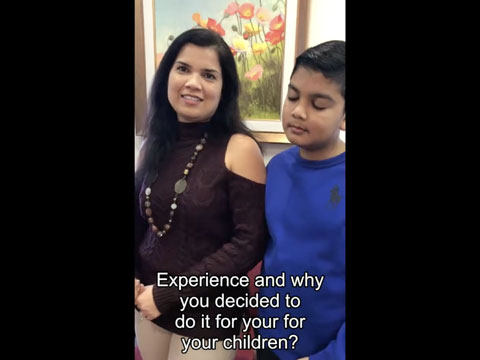 A parent from the Yadalla family sharing their myopia care experience